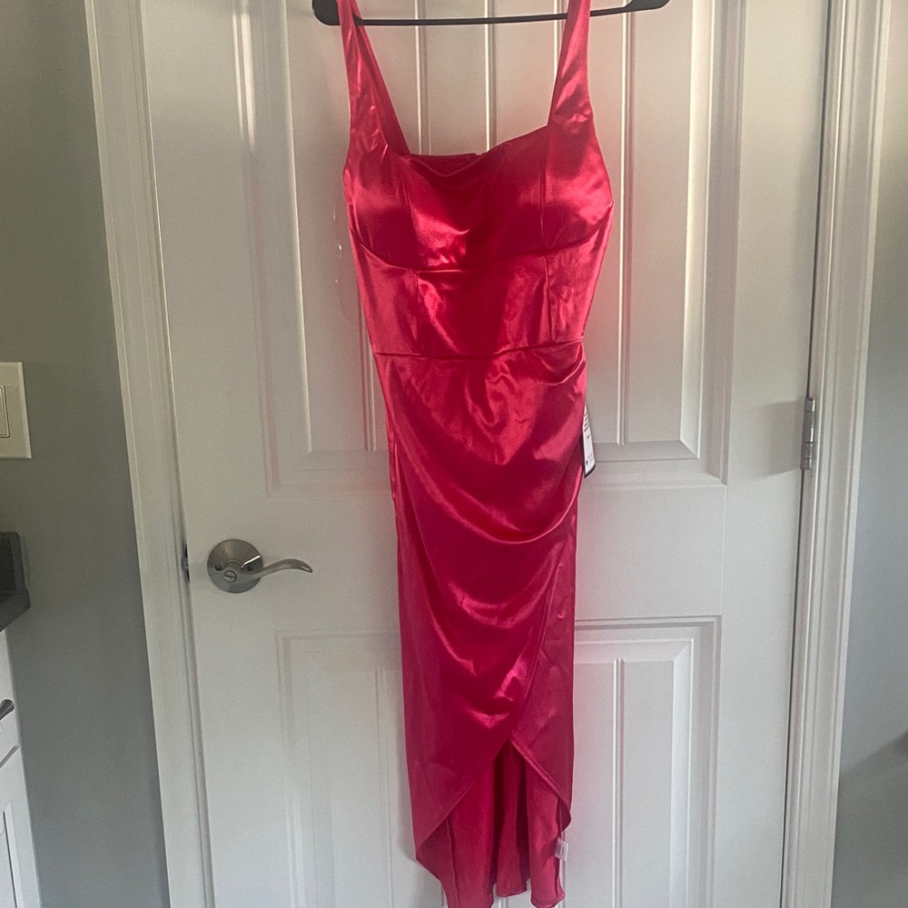 Elegant Pink Satin Dress